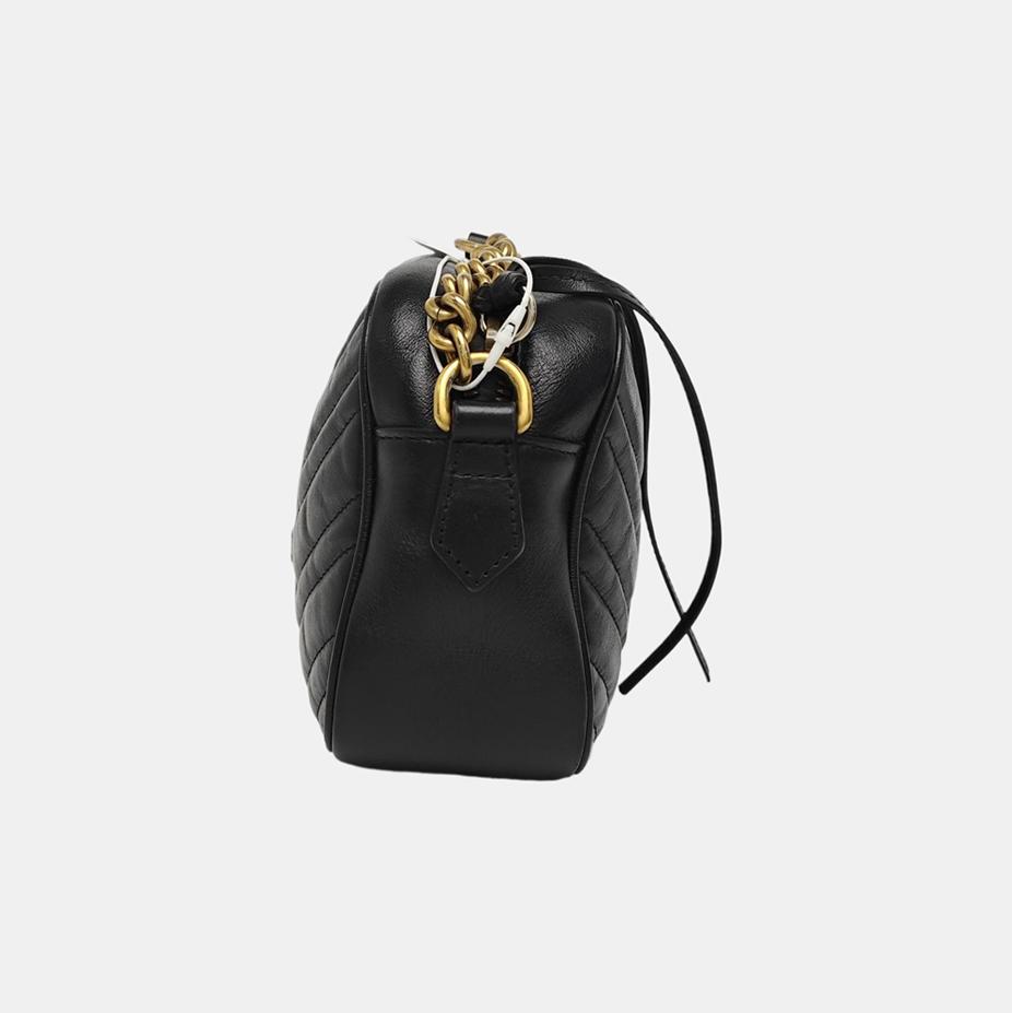 [Pre-Owned] Gucci GG Marmont Small Matelassé Shoulder Bag 'Black' - Good #H3A6KG