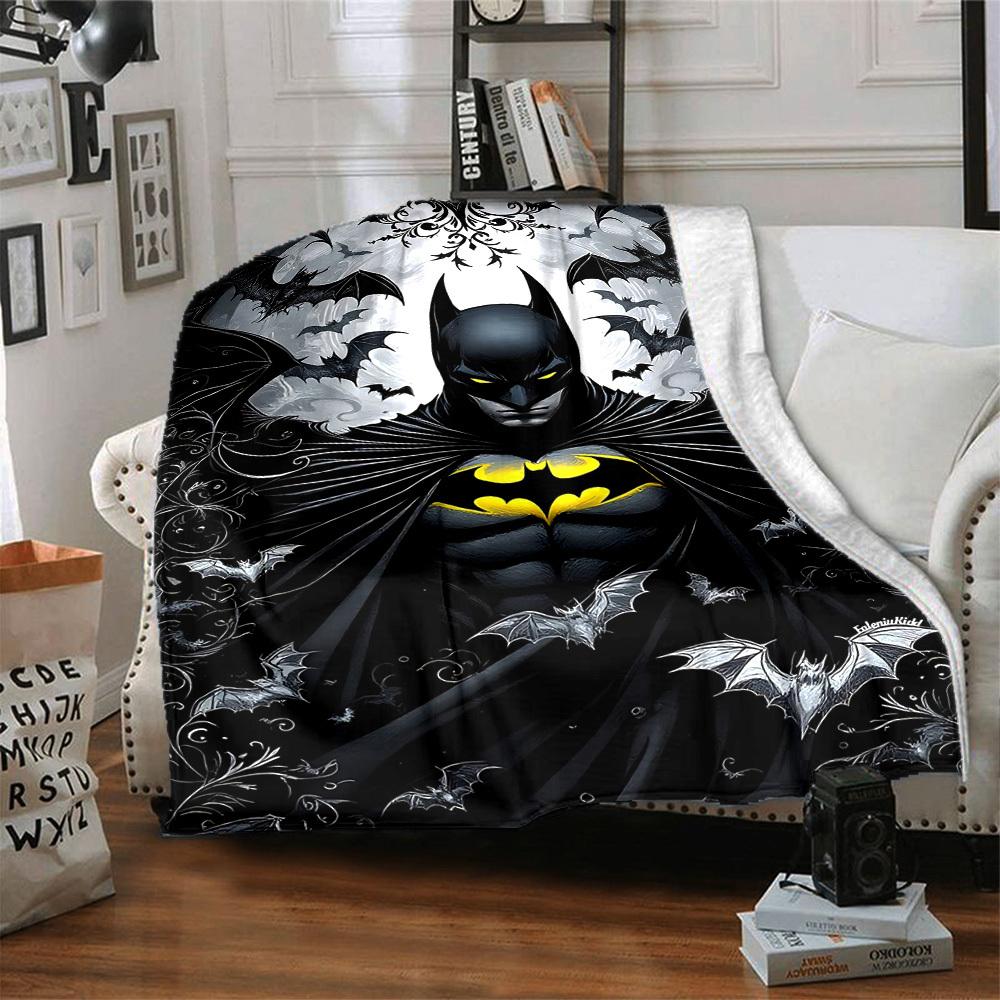 1pc Batman Flannel Throw Blanket - HD Printed Lightweight Soft Warm All-Season Blanket for Sofa, Bed, Travel, Camping 171