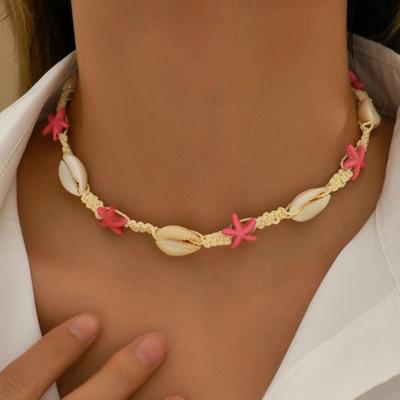 Böhmische Seestern Muschel Choker Halskette für Frauen Mädchen Mode Kreativ Kristall Handgefertigt Perlenketten Strand Schmuck Geschenk