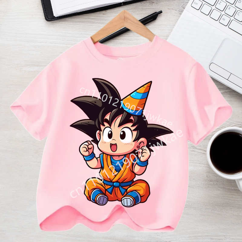 T-shirt Boys and Girls Clothing Anime Character Printed Shirt Top Children's Summer Breathable Birthday Gift