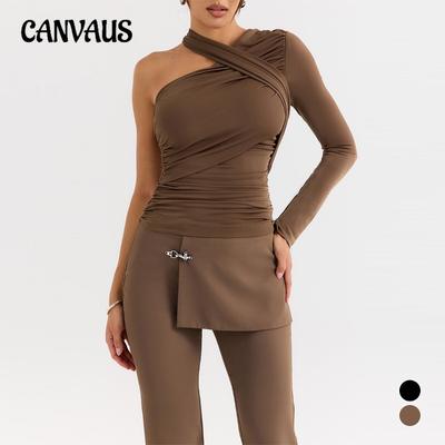 Women's New Sexy Halter Spice Single Shoulder Long Sleeve Base Top