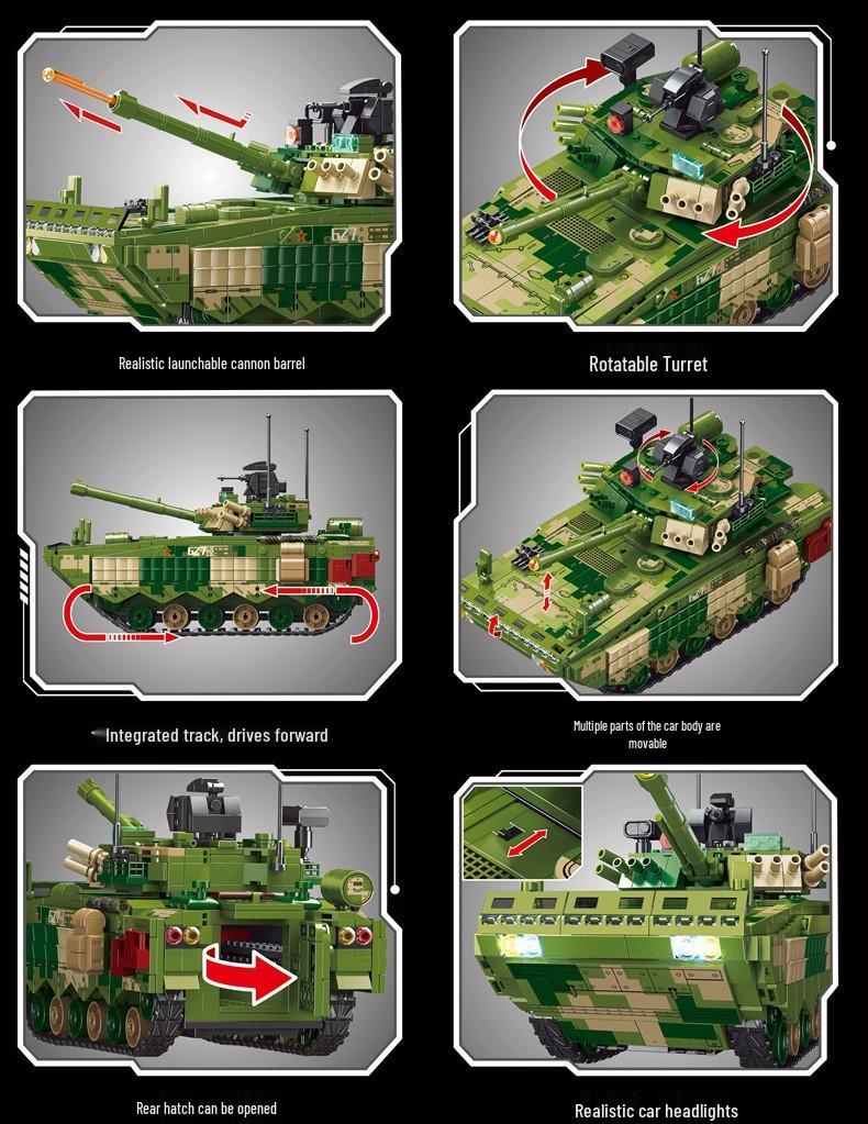 Sembo Bricks Military Tank Armory & Anti-Aircraft Vehicle Assembly Toy for Boys