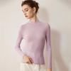 2025 Autumn Women's Slim Fit Korean Style Pleated Half-High Neck Wool Sweater