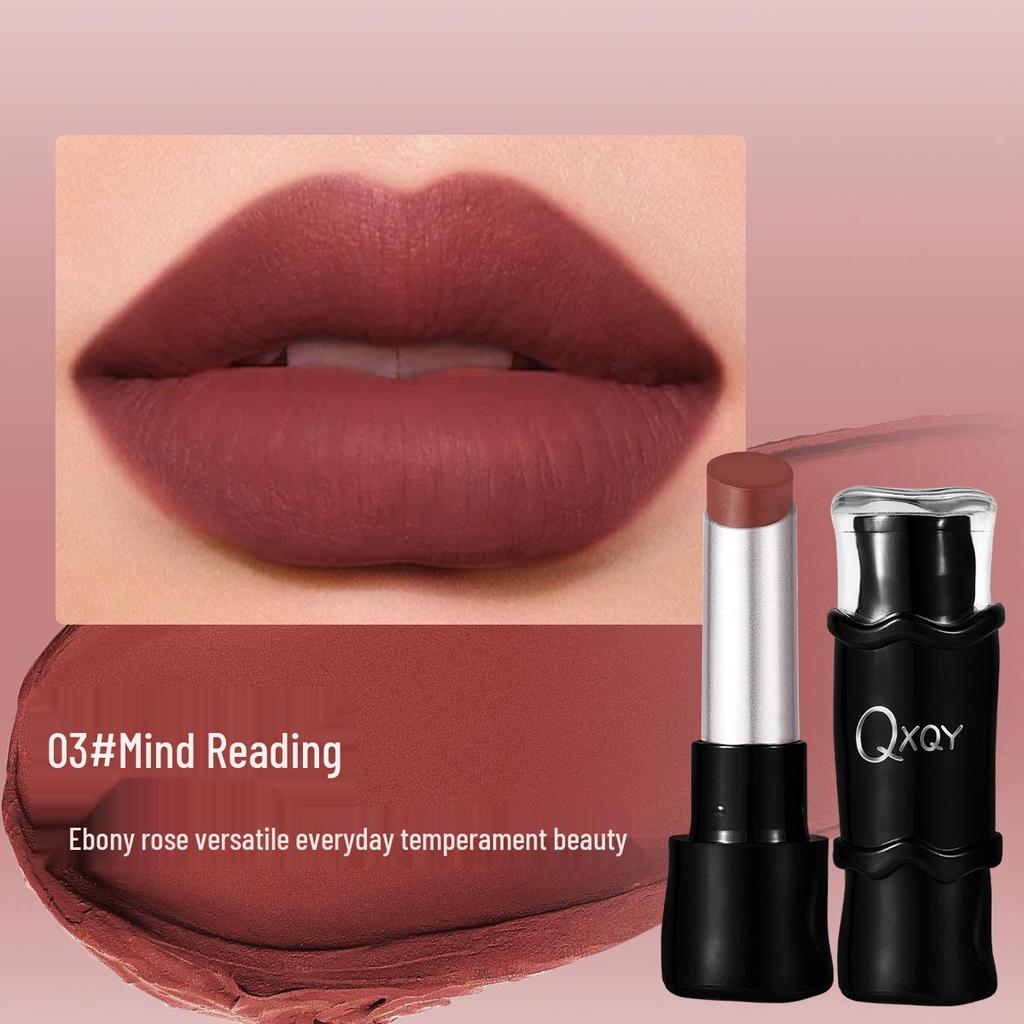 QXQY Geschmeidiger Matter Langhaftender Lippenstift: Leicht, Natürliche Aufhellung, Weichzeichner-Effekt, Nicht klebrig, Lichtecht.