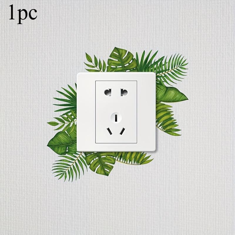 

Tropical Leaf Switch Stickers Removable PVC Waterproof Decorative Decal for Living Room Bedroom Kitchen Bathroom Home Wall Decor