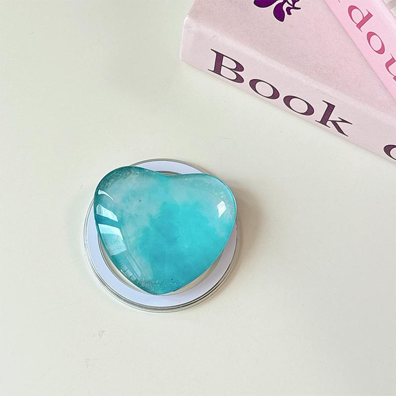 Glass Love Mobile Phone Airbag Bracket Pasted Magnetic Telescopic Desktop Watching Drama Tracking Support Ring Creative Pattern