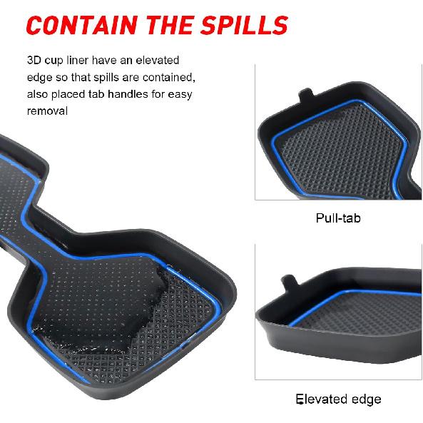 Cup Holder Coaster For Kia Telluride Accessories     2024 2025 Silicone Cup Holder Ert Mat Non-Slip Center Console Pad Car Interior Accessories