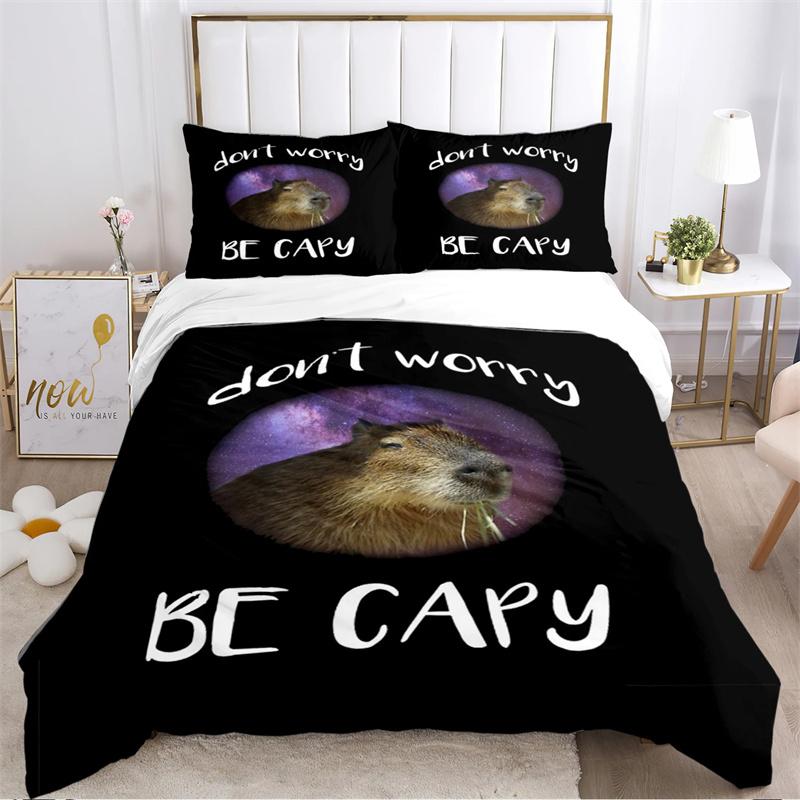 Милый аниме-капибара Kawai всесезонный комплект постельного белья с наволочкой для дома Twin Full Queen King детский подарок
