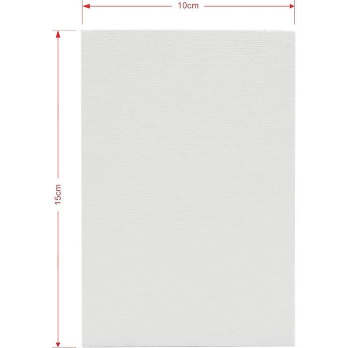 Panneaux de toile - exerz - 10x15cm - 6 pièces - 100% coton - 280gsm - blanche