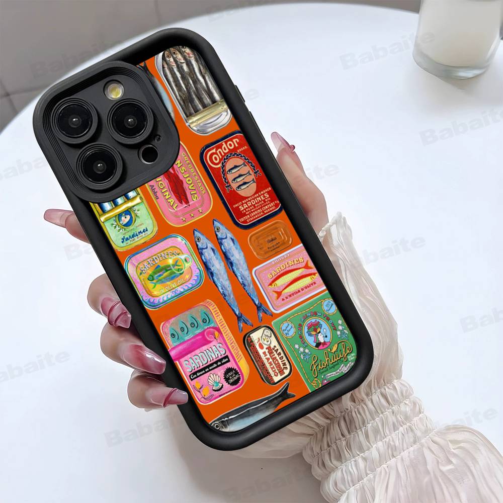 

Sardines Fish Art Phone Case For IPhone 17 16 15 14 13 Pro Max Plus 12 11 Cover iPhone 14 pro