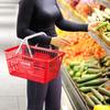 VEVOR Shopping Basket, Set of 20, 21L Durable Plastic Grocery Basket with Handle and Stand