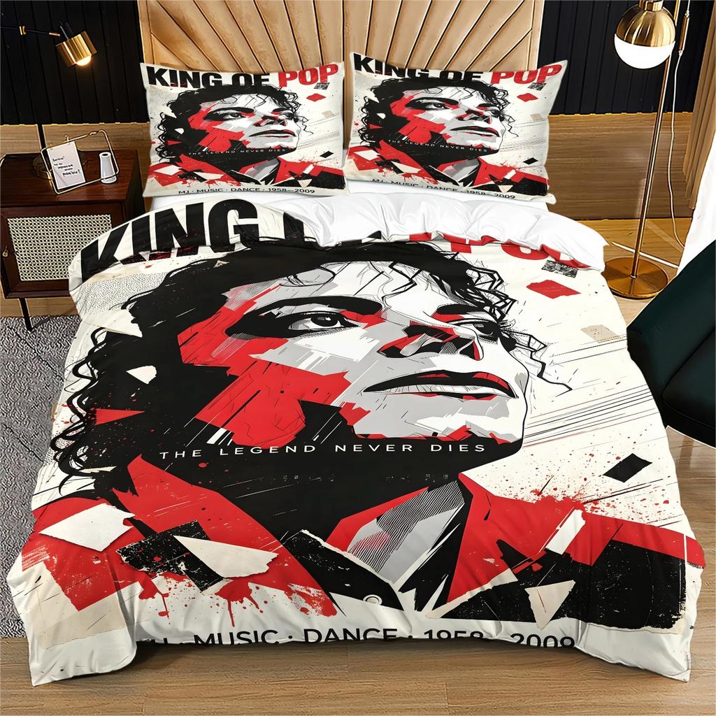 NEW Exquisit Icon Michael Jackson Bedding Set Twin Queen Size Duvet Cover Pillowcase adults Boy Girl Home Textileextile full siz