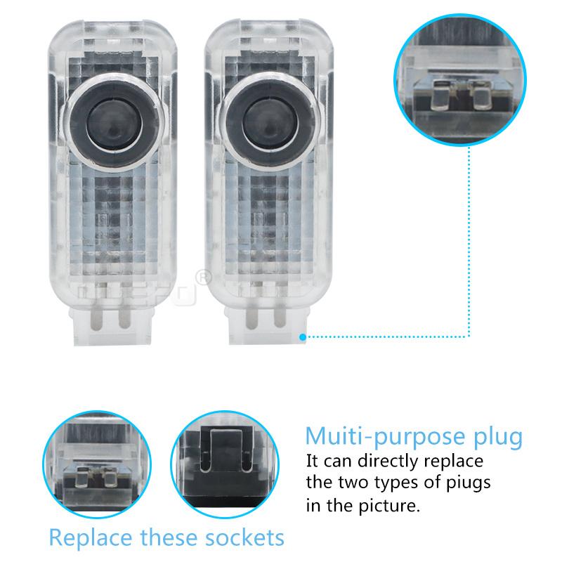 2Pcs Led Car Door Welcome Lights For 4dnvc A1 A3 8P 8V A4 A5 A6 A7 A8 Q3 Q5 Q7 Q8 Sline TT Projector Ghost Shadow Lamp dnvc4