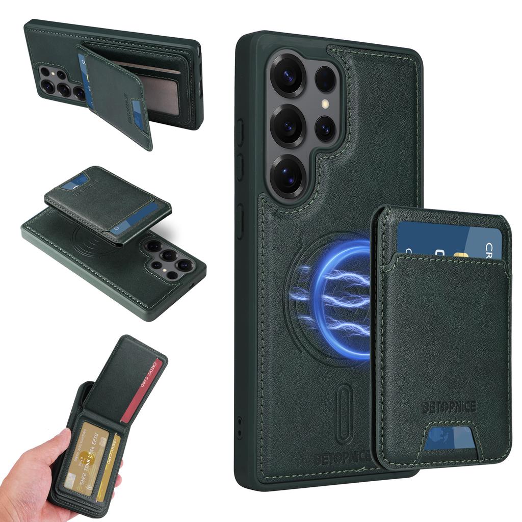 2 in 1 Detachable Card Solt Magnetic Wallet Leather Case For Samsung S25 Ultra S24 Plus S23 S22 S21 A06 A16 A35 A55 Vertical Bag