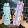 1PC Snowman Winter Forest Print 750ml Color Plastic Sports Water Bottle Leakproof Flip Straw Lid Suitable for Sports Office Home Use
