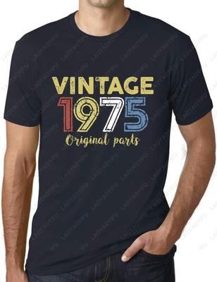 Mens Graphic TShirt Original Parts 1975 50th Birthday Gift Anniversary Vintage Short Sleeve Funny Print Cotton Streetwear
