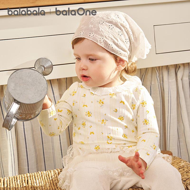 Balabala Girls' Floral Long-Sleeve Cotton T-Shirt