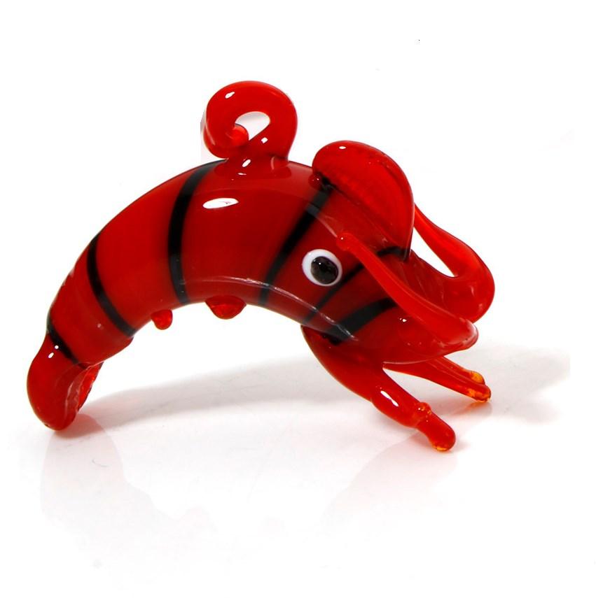 

1PCs Red Lobster Lampwork Glass Pendant Charms DIY Making Necklace Jewelry Tiny Statue Ornaments Aquarium Decor Accessories