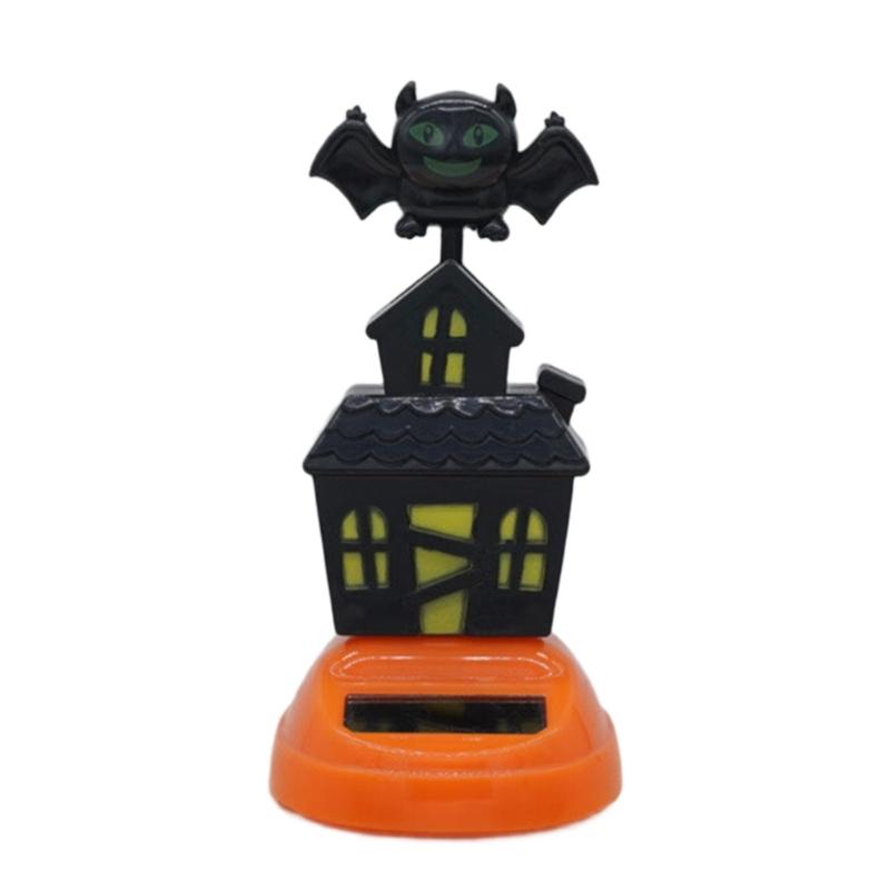 Solar Powered Halloween Figure Dancing Toy Pumpkins Solar Shaking Head Dancing Doll Ornament for Car Dashboard Decors