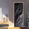 1 Set/2 Pcs 3D Door Sticker, Tear Off Detachable Waterproof Door Wallpaper Decor Black Red Marble Sticker Art Decor