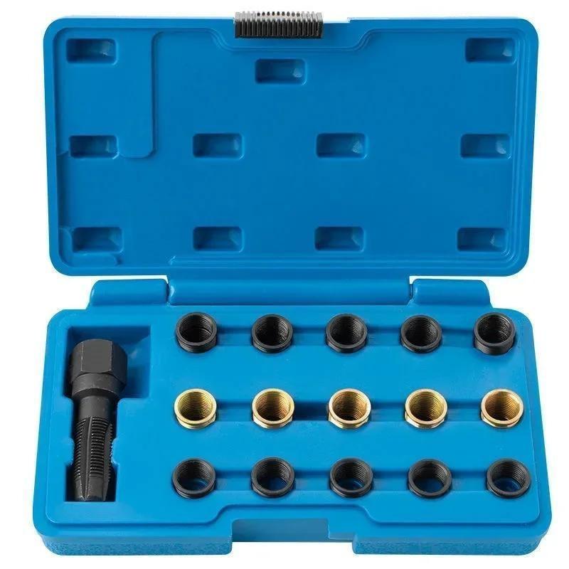 Spark plug thread repair tool kit