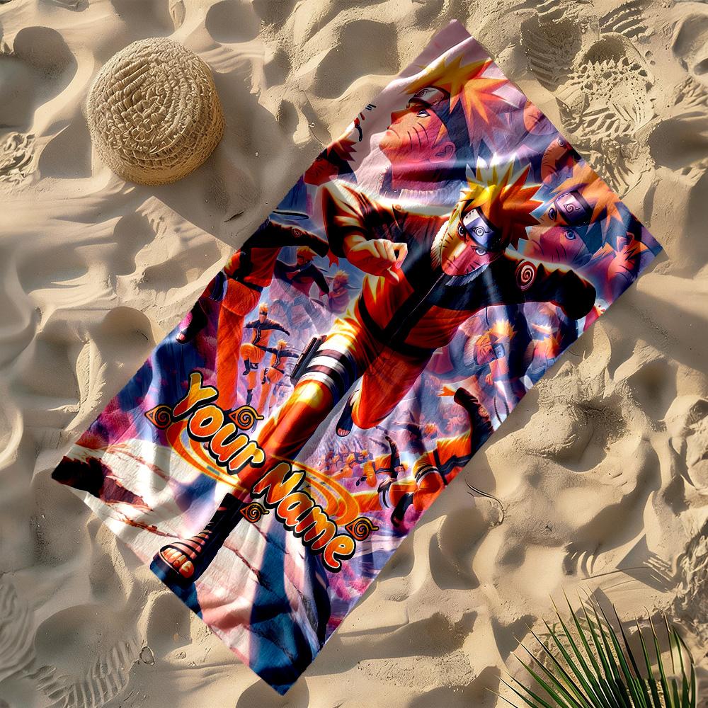 Naruto Character Personalized Name Beach Towel Super Soft Microfiber Quickdry Fabric