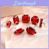 Water Diamond Ring Set With Geometric Design For Women Fashion Accessory Pack
