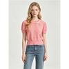 Women Bow Sequin Short Sleeve Knit Top Summer Casual