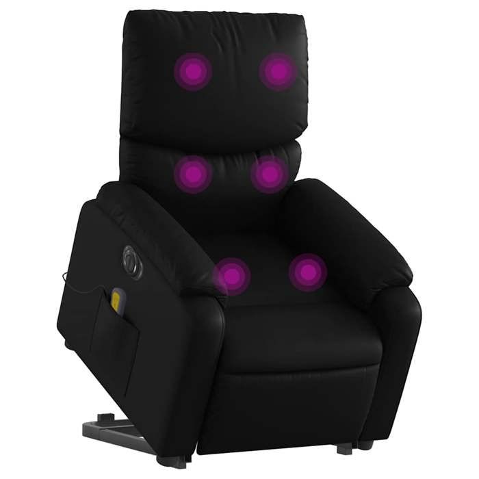 VidaXL Electric Massage Recliner Armchair Black Faux Leather 3204907
