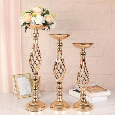 Support de fleurs Centres de table de mariage pour décorations de table Élégant vase à fleurs en métal Porte-bougies Support pour arrangement floral