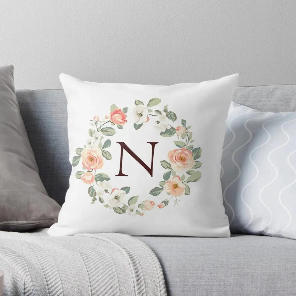 Office Sofa Car Cushion Cover Creative Abstract Letter Flower Print Luxury Home Decoration Pillow Cover