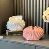 European Shell Ceramic Tissue Box Creative Colorful Napkin Storage Tube High-end Living Room Office Drawer Box Home Decoration