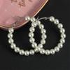 Party Big Circle Fashion Elegant Drop Dangle Ear Stud Pearl Hoop Earrings Round Shape
