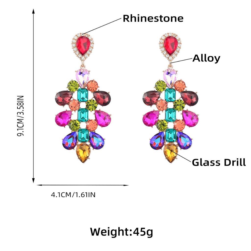 Pinkdudu Fashion Alloy Rhinestone Flower Drop Earrings European Personality Earrings For Women PD858
