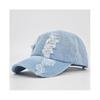 Casquette de baseball en jean de coton délavé avec trous casquette de baseball simple visière légère pièce unique