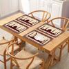 Ramadan Kareen Mubarak Linen Placemats Holiday Party Decor Retro Castle Printed Eid Al-Fitr Dining Table Mats Ramadan Decoration