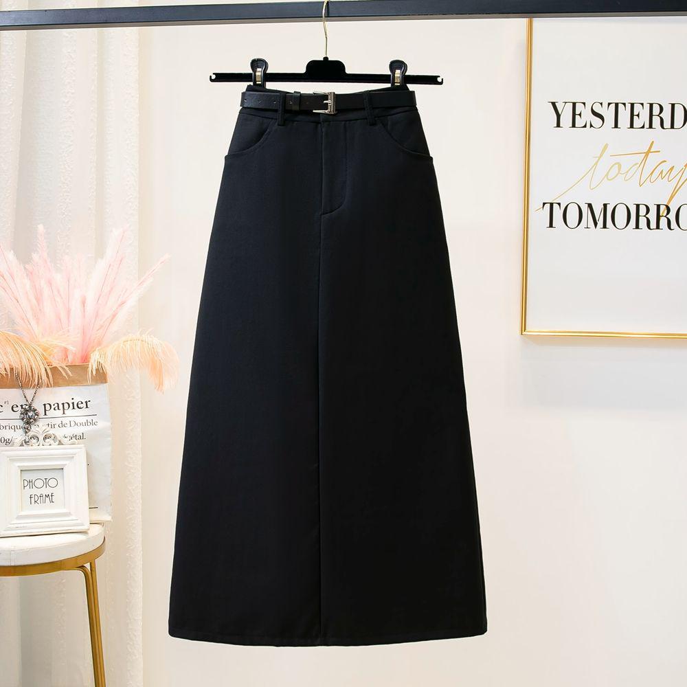 

Женская серая миди-юбка с высокой талией - Летняя облегающая бодикон с легким разрезом, зрелый стиль L