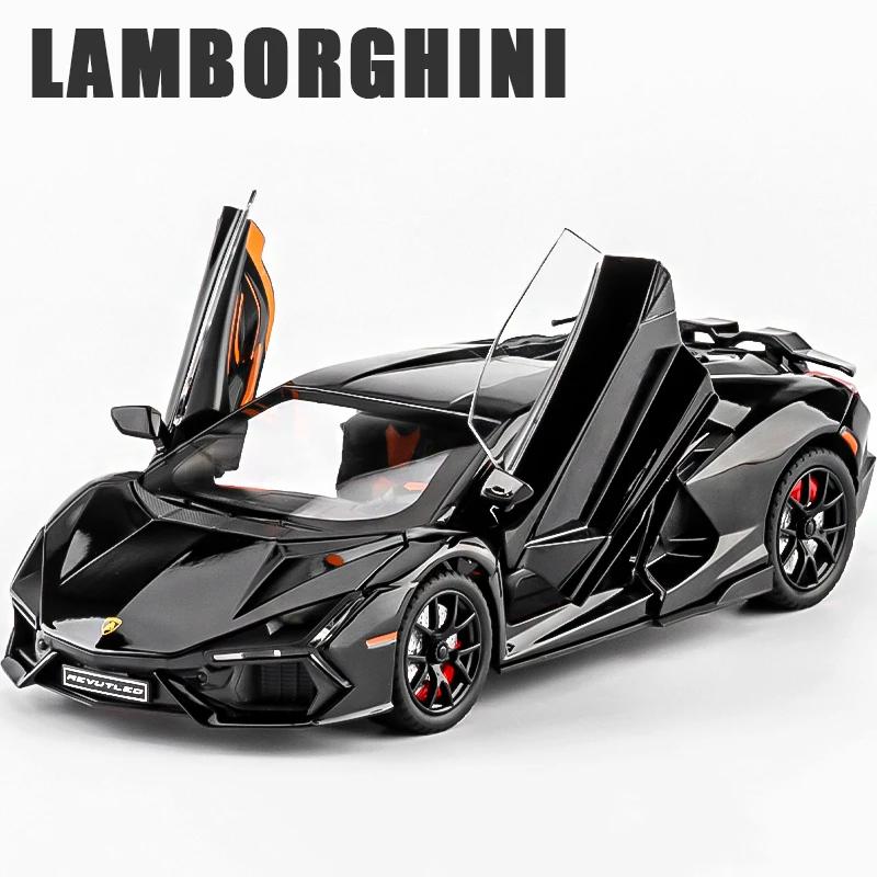 Lamborghini Revuelto Miniaturauto im Maßstab 1:24 aus Metallguss mit Sound und Lichteffekten – ein tolles Sammlerstück für Kinder!