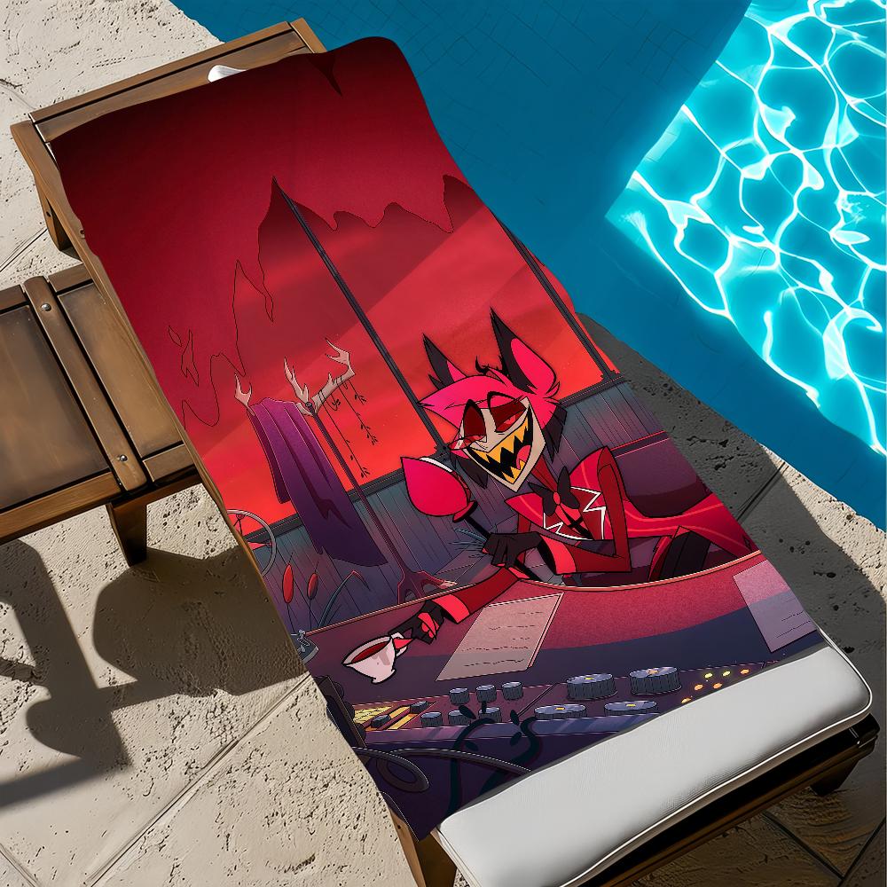 h-hazbin h-hotel cute A-alastor Towel Large Quick-Drying Microfiber soft Beach Towel for Travel Fitness Sauna Bathing Camping