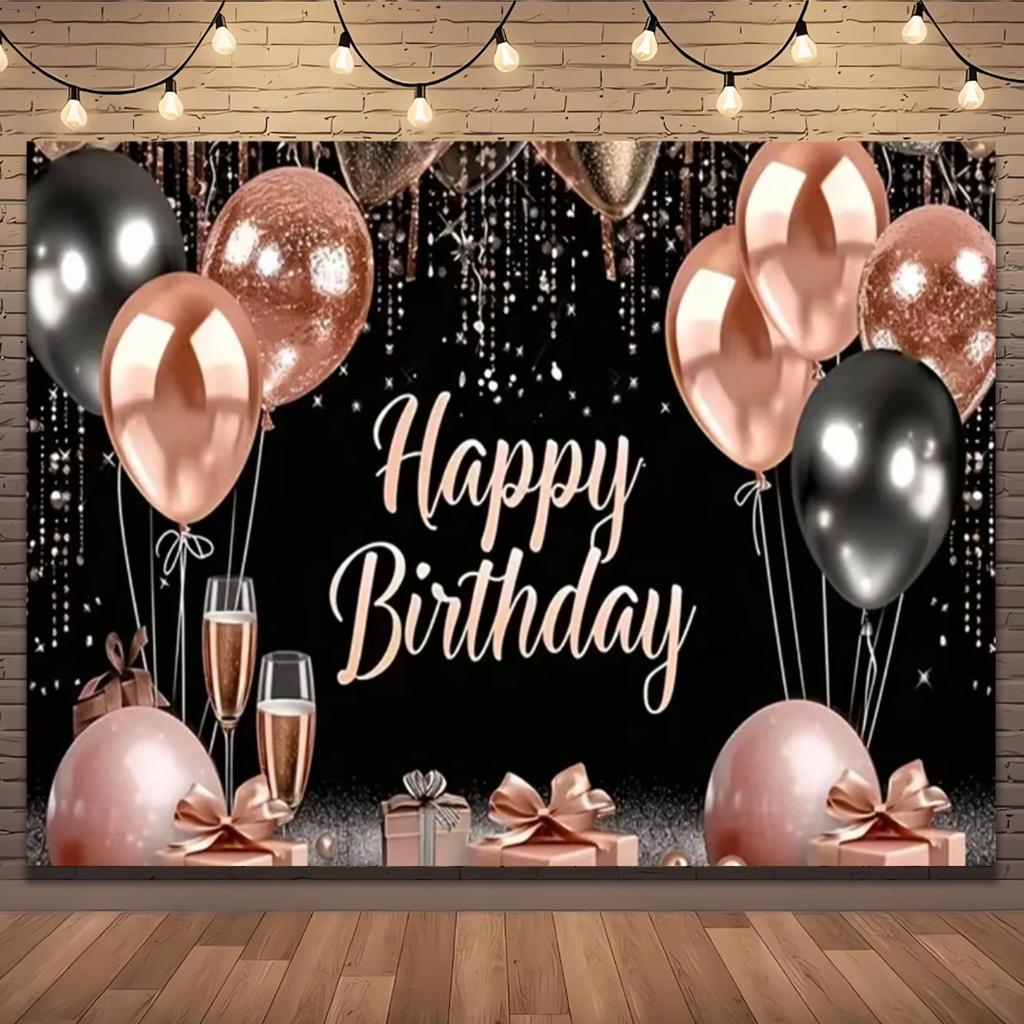 Gold Glitter Blue Birthday Party Background Balloon Star Stand Banner Poster Background  Theme Party Decoration Supplies Gi