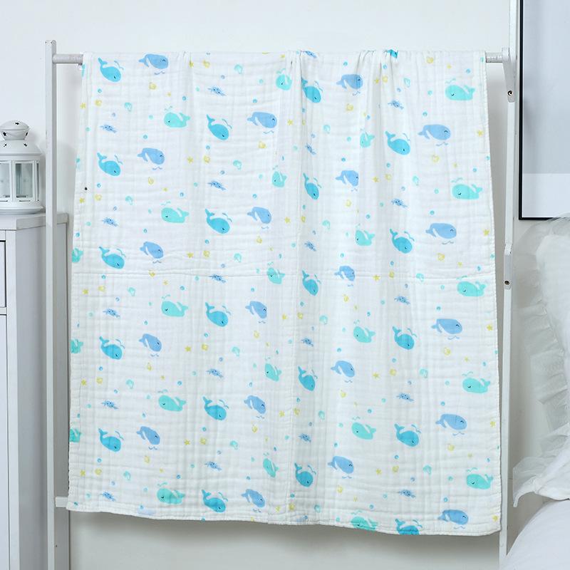 Baby Bath Towel Cotton Baby High-density Gauze Children's Quilt Six-layer Washed Cotton Cartoon Children's Quilt Printed