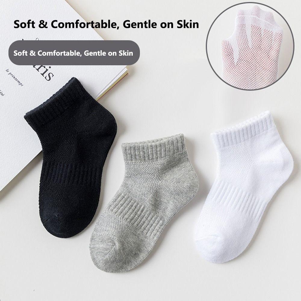 5 Pairs Breathable Low Cut Socks Mesh Toddler Baby Socks Children's Ankle Socks for Boys & Girls