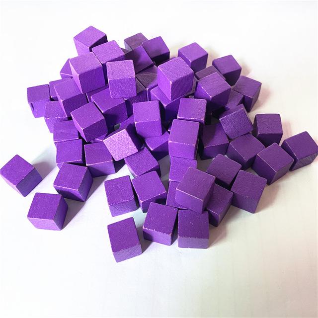 100Pcslots 14Colors 10Mm Cube Wood Cubes Colorful Dice Chess Pieces Right Angle For Token Puzzle Board Games Early Education