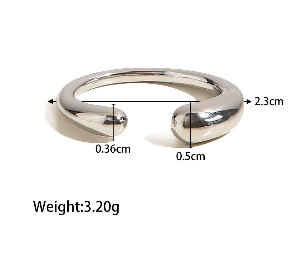 Anel Irregular Gota d'Água Ajustável em Aço Inoxidável - Estilo Frio Europeu e Americano