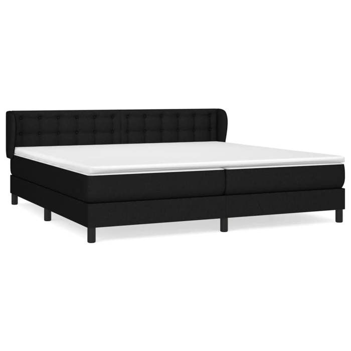 VidaXL Lit à sommier tapissier avec matelas Noir 200x200 cm Tissu - Modèle 3126591