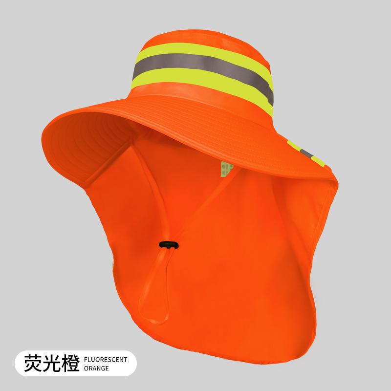 Outdoor reflective sanitation worker hat - road maintenance, property management, cleaning, gardening, sun protection, and shade hat (as the picture,One size fits all)