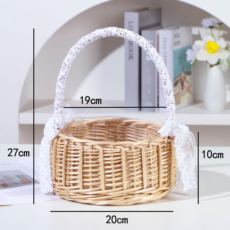 Tassel Princess Flower Basket: Woven Gift Basket for Wedding & Special Occasion Arrangements