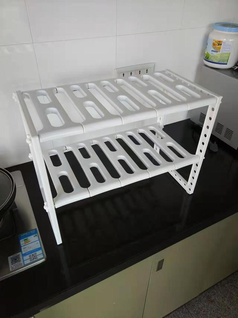 Stainless Steel Double Layer Retractable Kitchen Sink Storage Rack