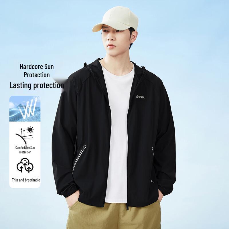 JEEP Men s Hooded Outdoor UV Protection Jacket L