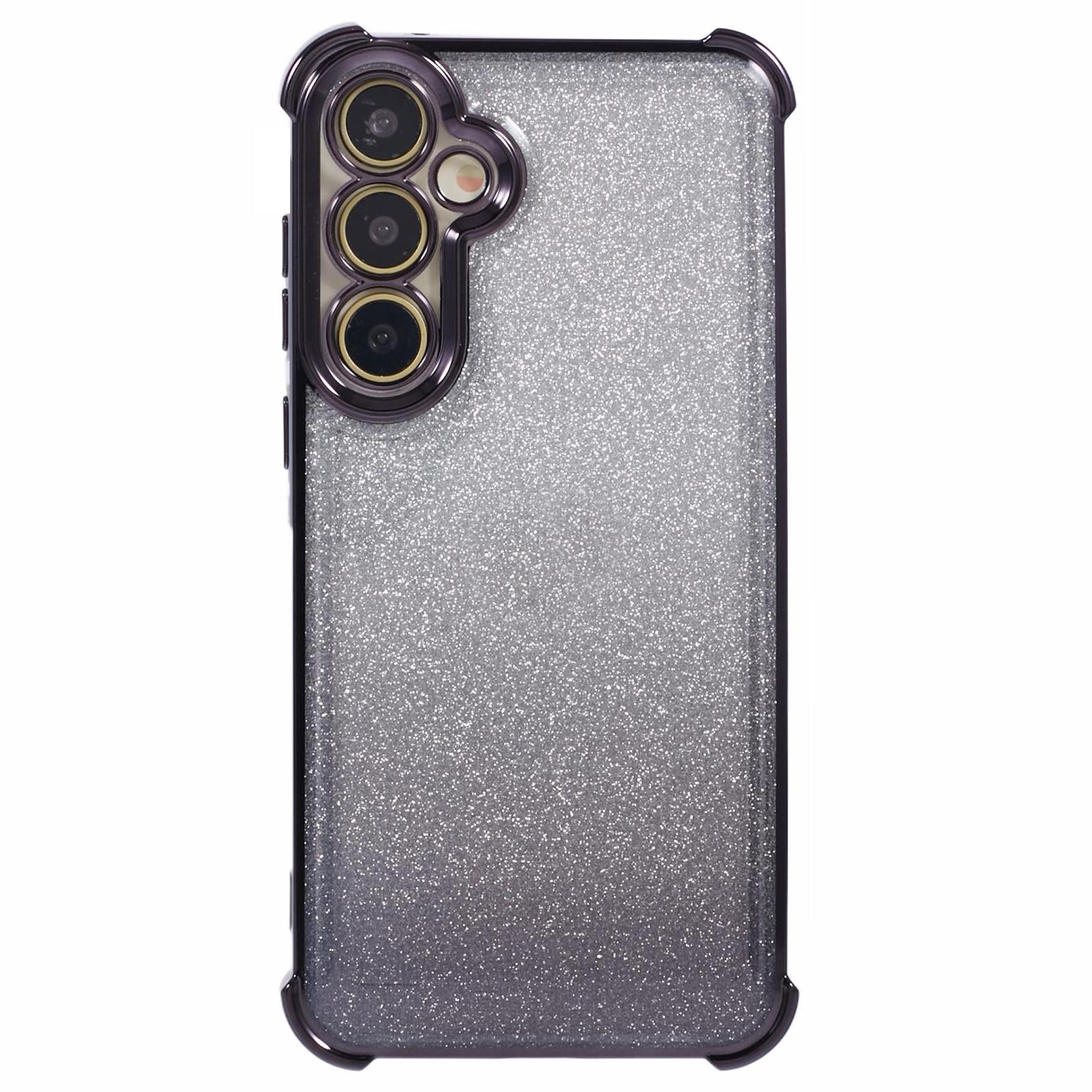 

For Samsung Galaxy A35 5G TPU Case Glitter Gradient Love Heart Pattern Slim Phone Cover Black